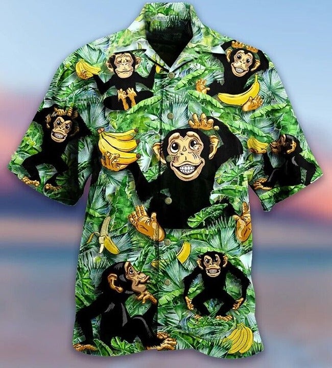 Monkey Loves Banana With Tree Hawaiian Shirt