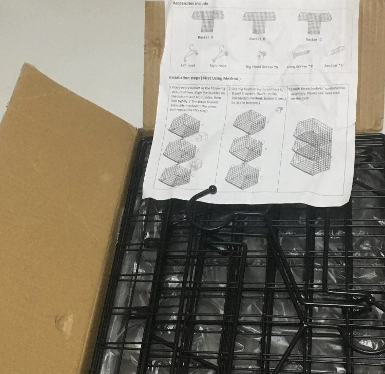 3 Tier Foldable/Stackable/Mountable/Hanging Storage/Organizing Shelves