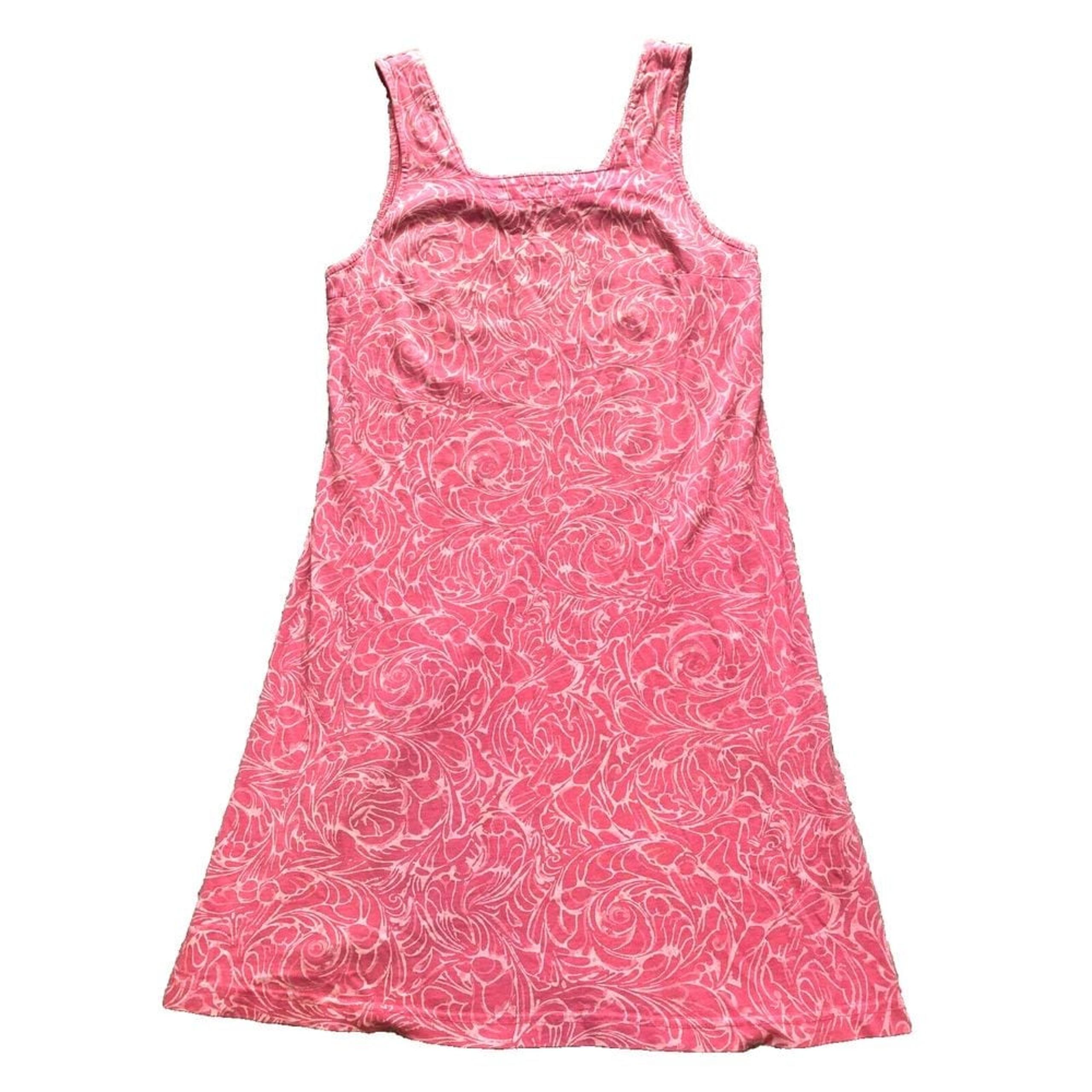 Fresh Produce Dress Womens Small Pink AOP Flower Artsy Boho Hippie Midi USA Lady