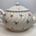 Arthur Wood English Pink Rose Floral Gilt Teapot England Good Condition