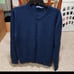 Burno Ferraro Vneck 100% Fine Merino Wool Large Heathered Navy Sweater