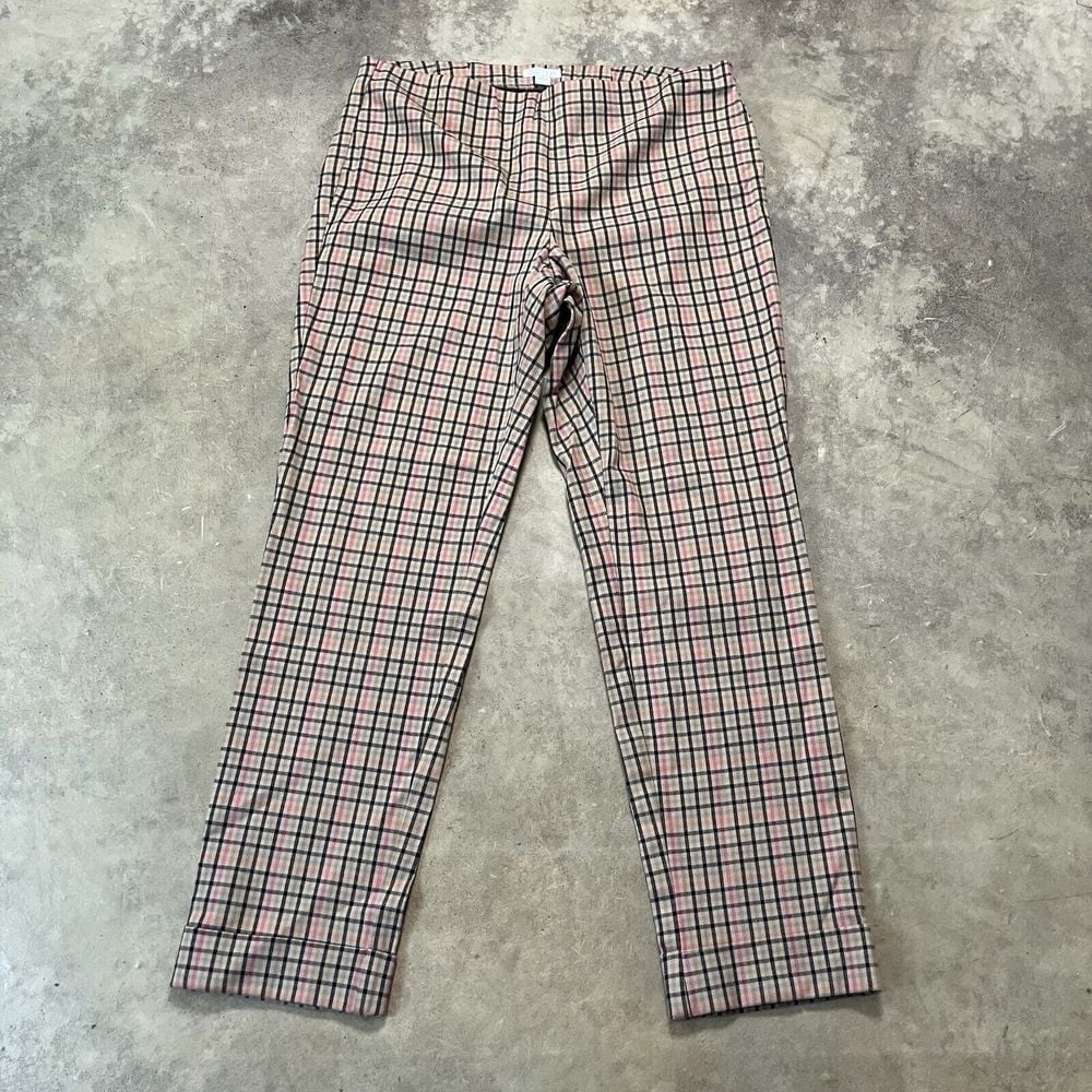 J.Jill Premium Bi Stretch Pants Womens 8 Camel Multi Cuffed Hem Office Ankle