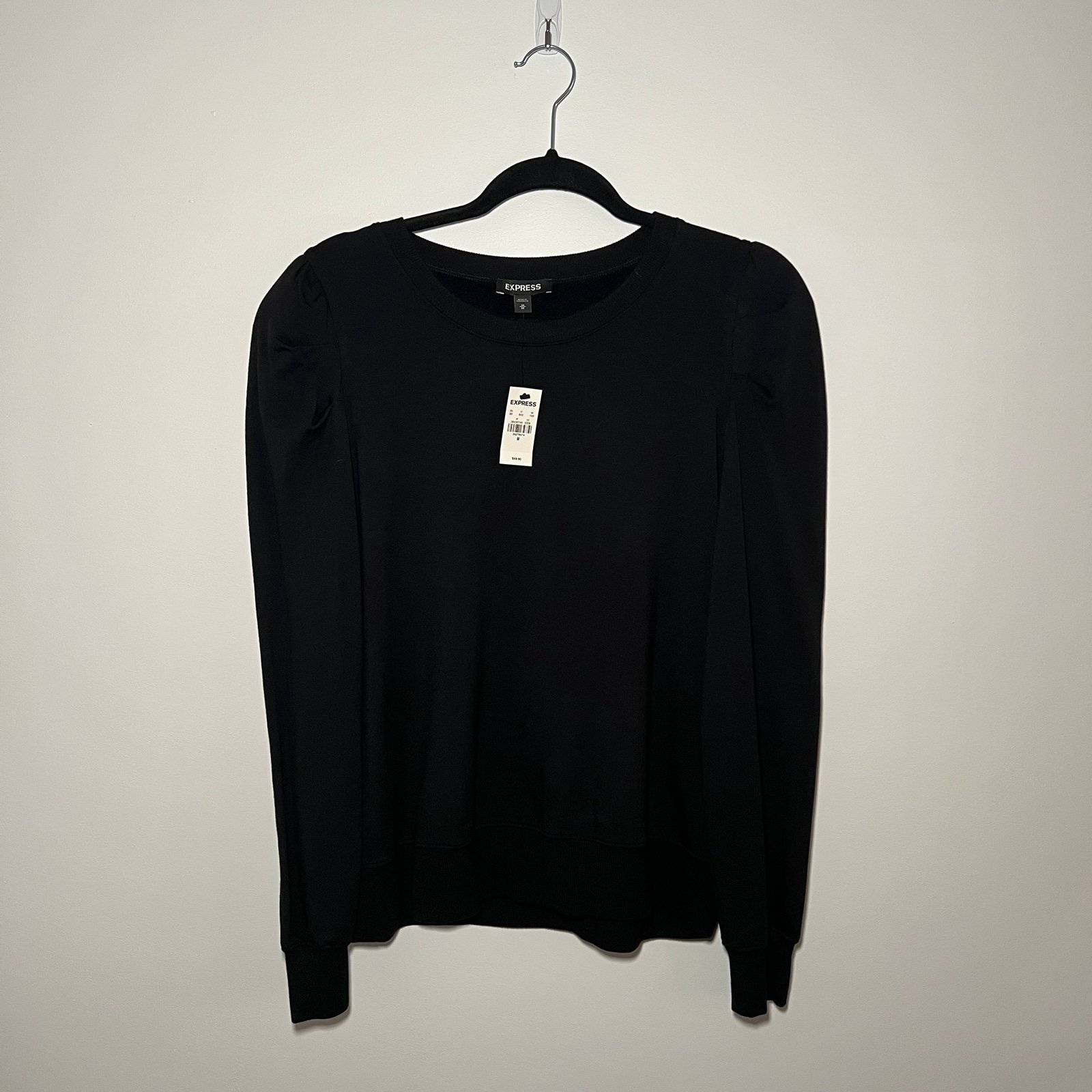 NWT Express Black Puff Sleeve Sweatshirt Size M