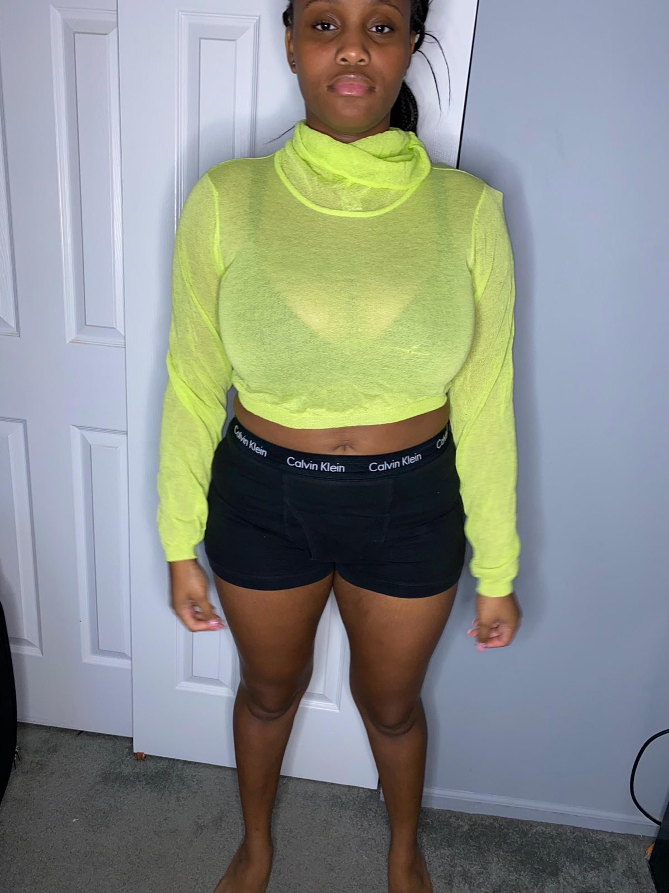 Neon mesh turtle neck