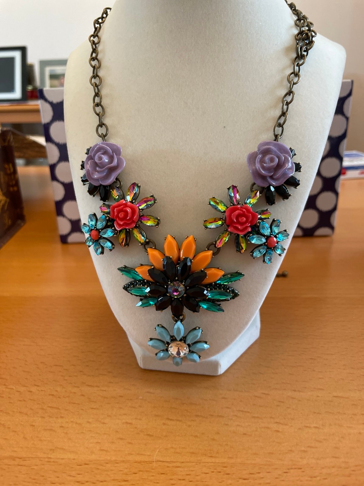 Joan Rivers floral necklace.