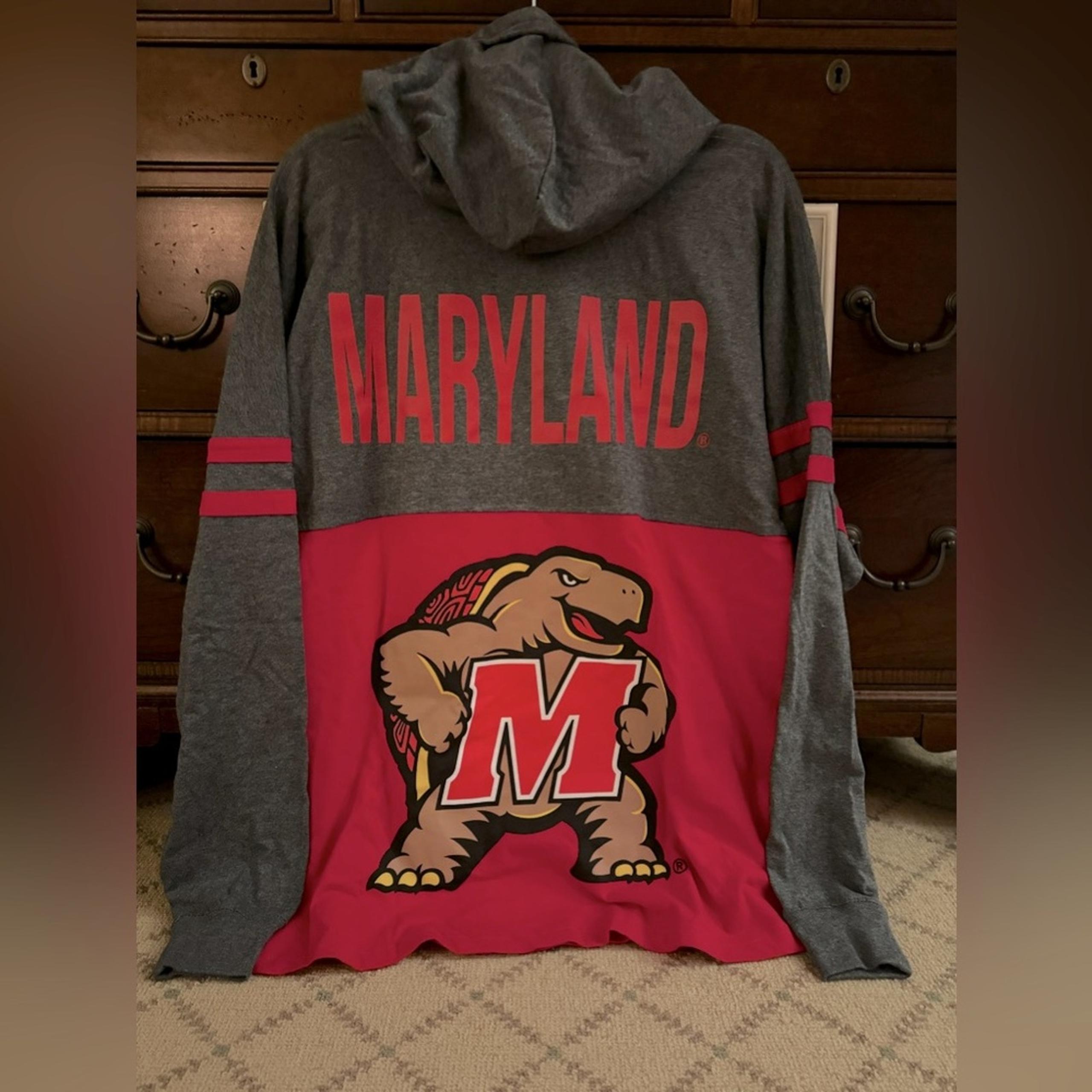 Boxercraft Maryland Terps boxy long sleeved hooded T-shirt L