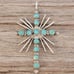 Vintage Sterling Zuni Green Turquoise Light Rays Cross