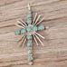 Vintage Sterling Zuni Green Turquoise Light Rays Cross