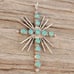 Vintage Sterling Zuni Green Turquoise Light Rays Cross