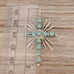 Vintage Sterling Zuni Green Turquoise Light Rays Cross