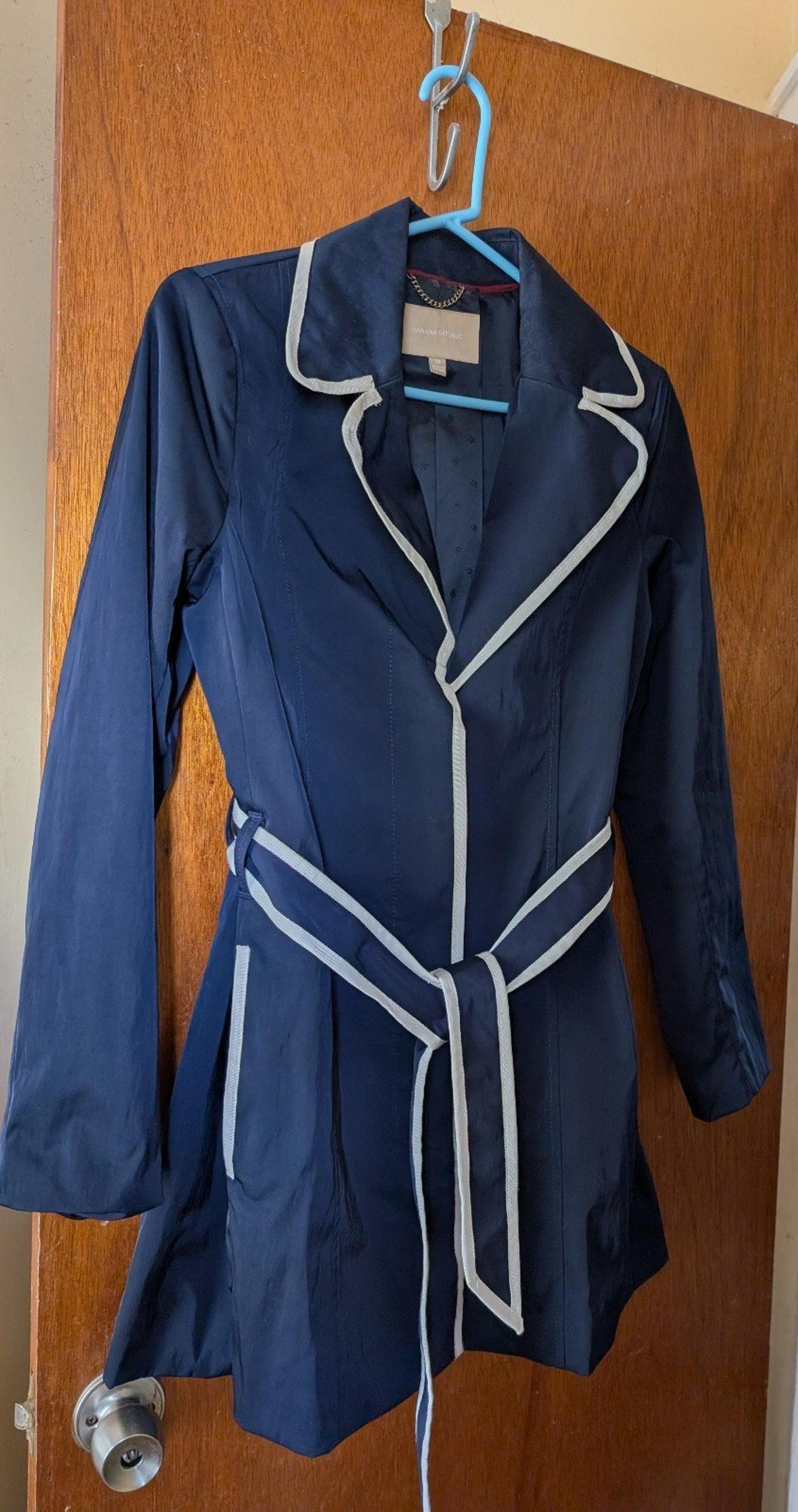 Banana Republic Nautical Style Navy Blue Trench Coat