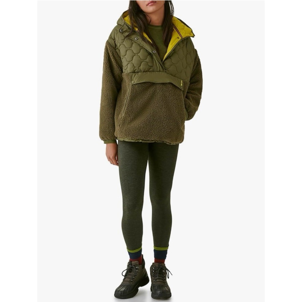 Bass Outdoor Women's Mixed Media Ripstop Sherpa Hooded Jacket Military Olive XL