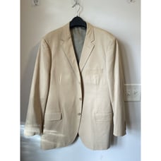 J Crew Mens Italian Fabric Sport Coat Blazer 46R Brown 3 Button Cotton Jacket