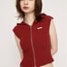 Front zip bleach rib top.