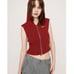 Front zip bleach rib top.