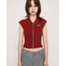 Front zip bleach rib top.