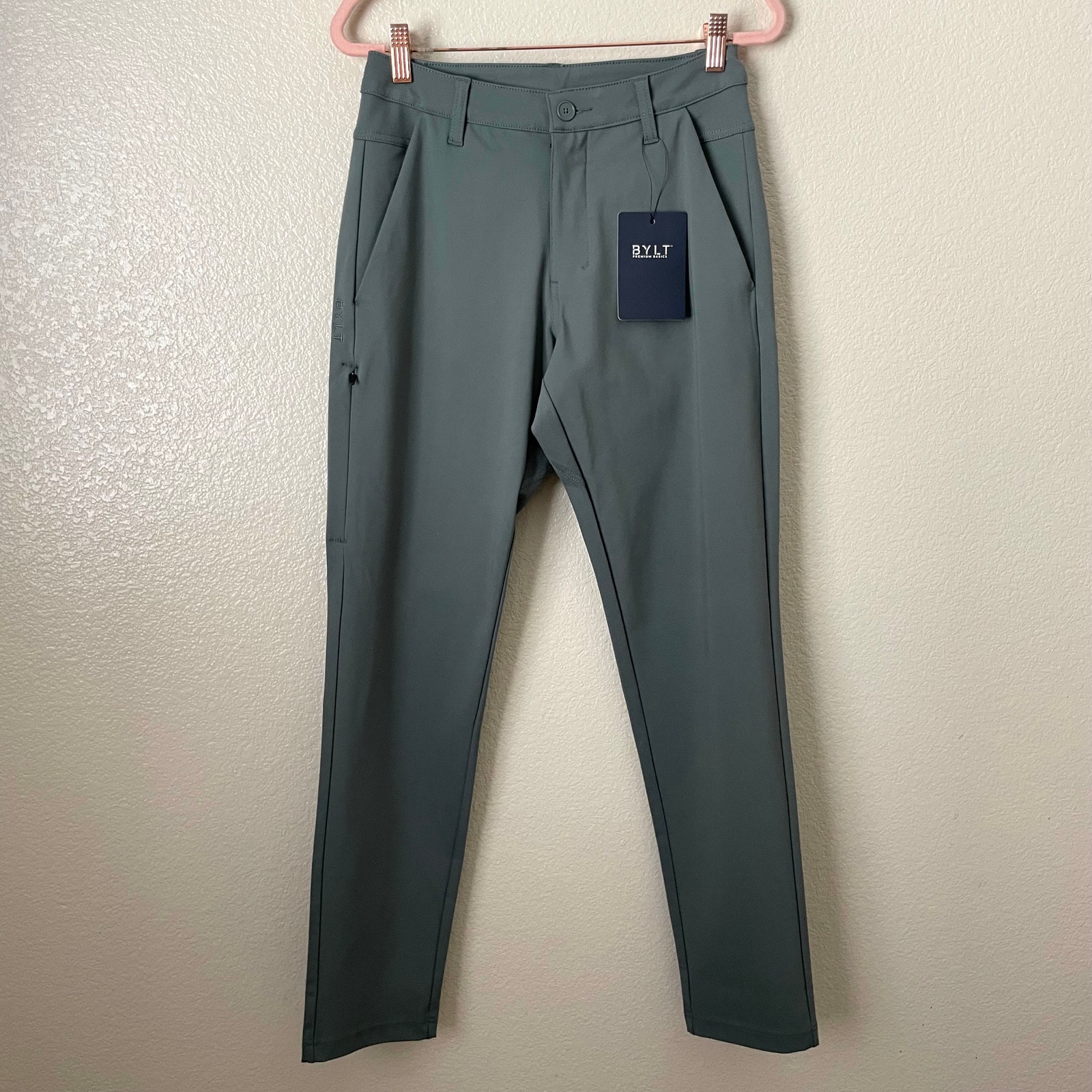 BYLT Pants Mens Size 30 Sage Green Everyday 2.0 Slim Straight Leg Chino Athletic