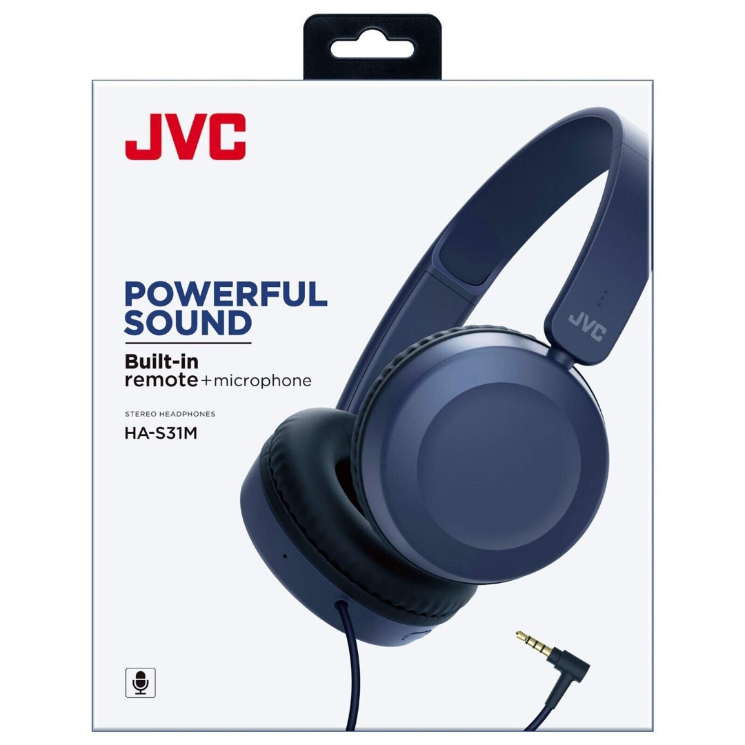 JVC Lightweight On Ear Headphones with Powerful Sound - HAS31M