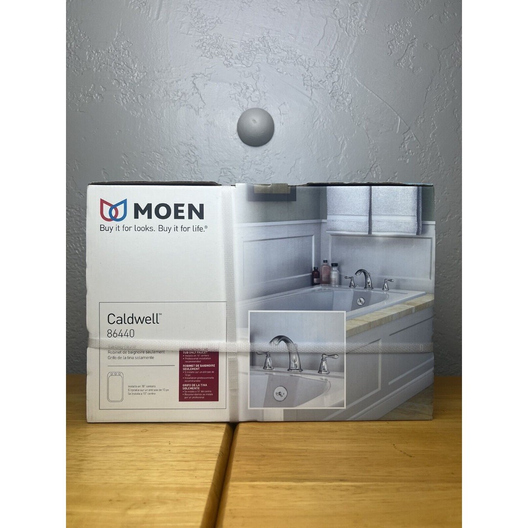 Moen Caldwell Chrome 2-Handle Fixed Deck Mount Bathtub Tub Only Faucet 86440