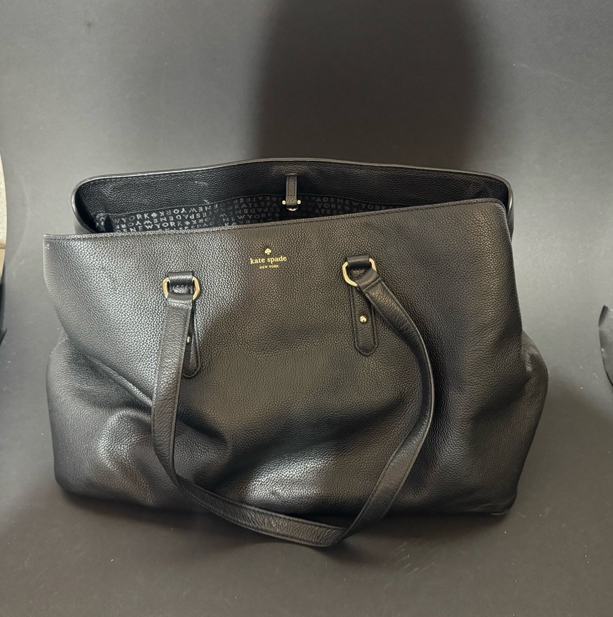 Kate Spade Leather Work Tote Bag - Black