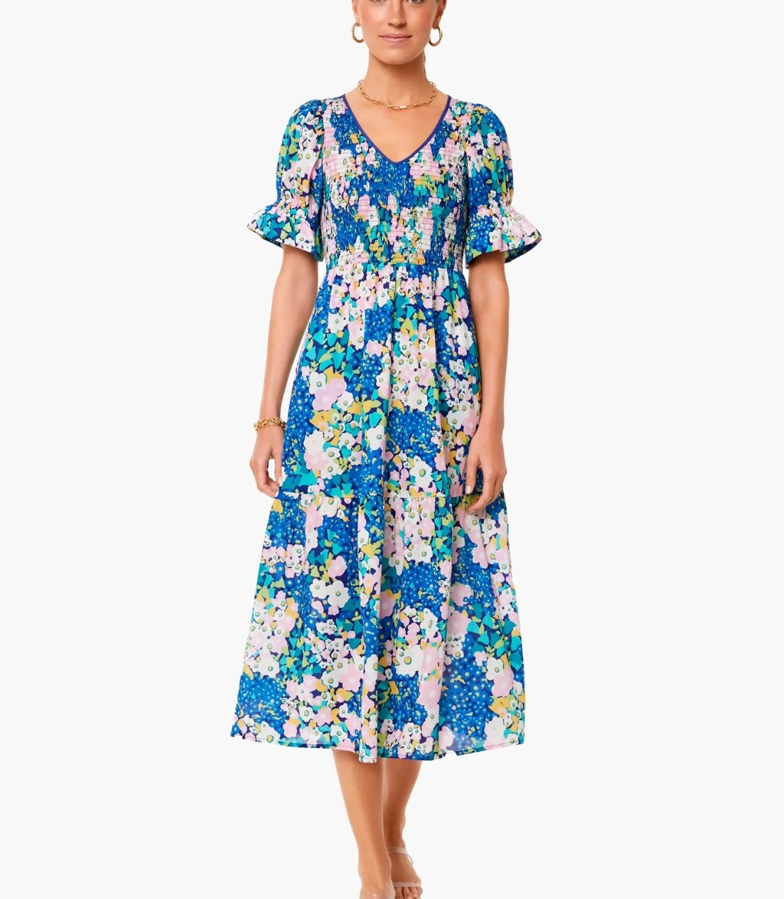 Nwot Tuckernuck V neck sussex dress size xs Slight puff sleeves, a sweetly smoc