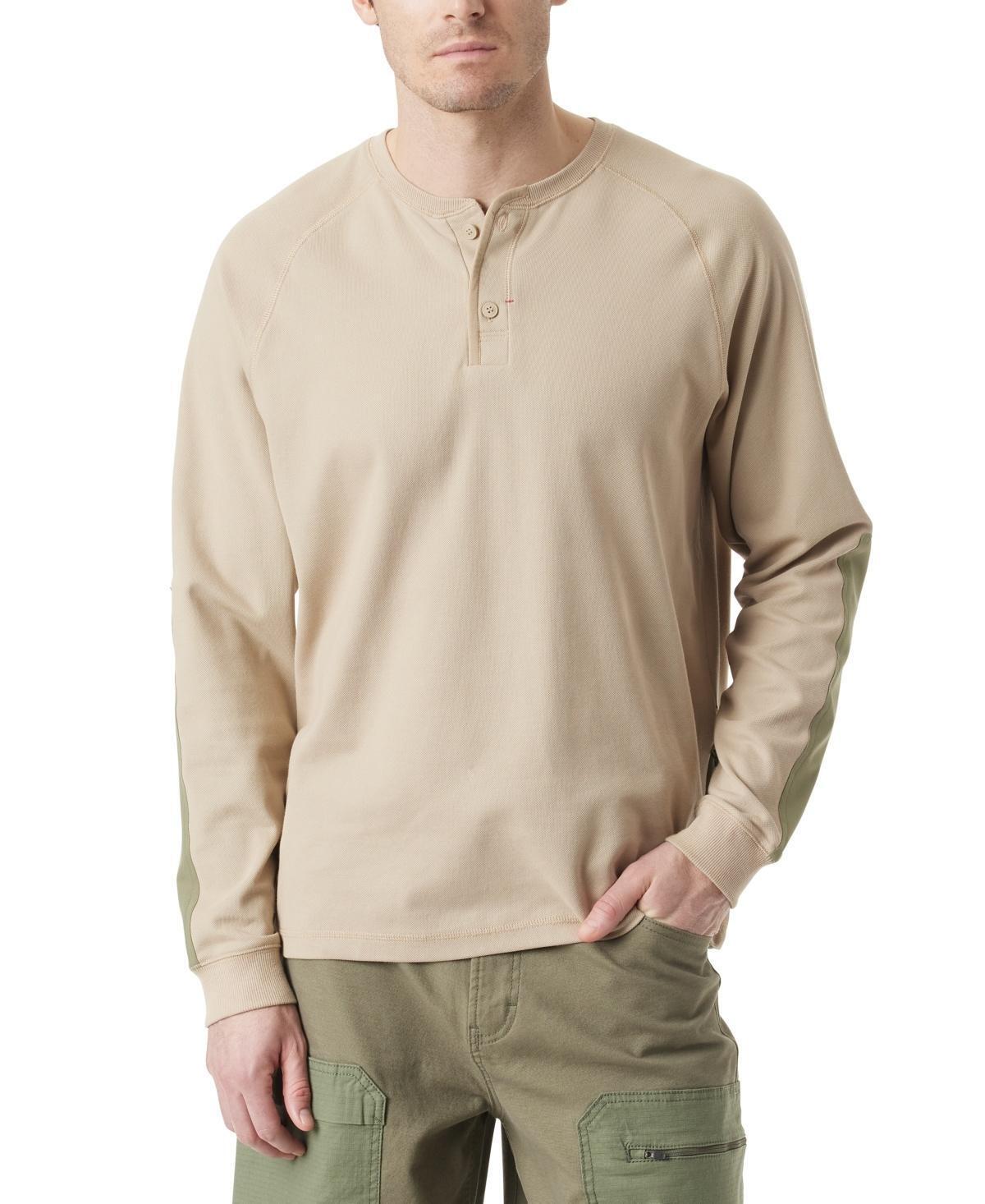 Bass Outdoor Men's Hiker Henley Long-Sleeve Thermal Top - Trench Coat L