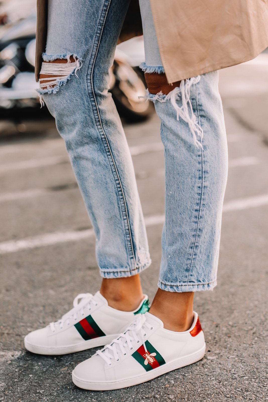 Brand new GUCCI WOMEN'S ACE SNEAKER WITH BEE TRAINER SIZE 37/37.5