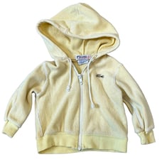 Vintage Izod Lacoste 9 Months Alligator Sew-On Yellow Hooded Jacket