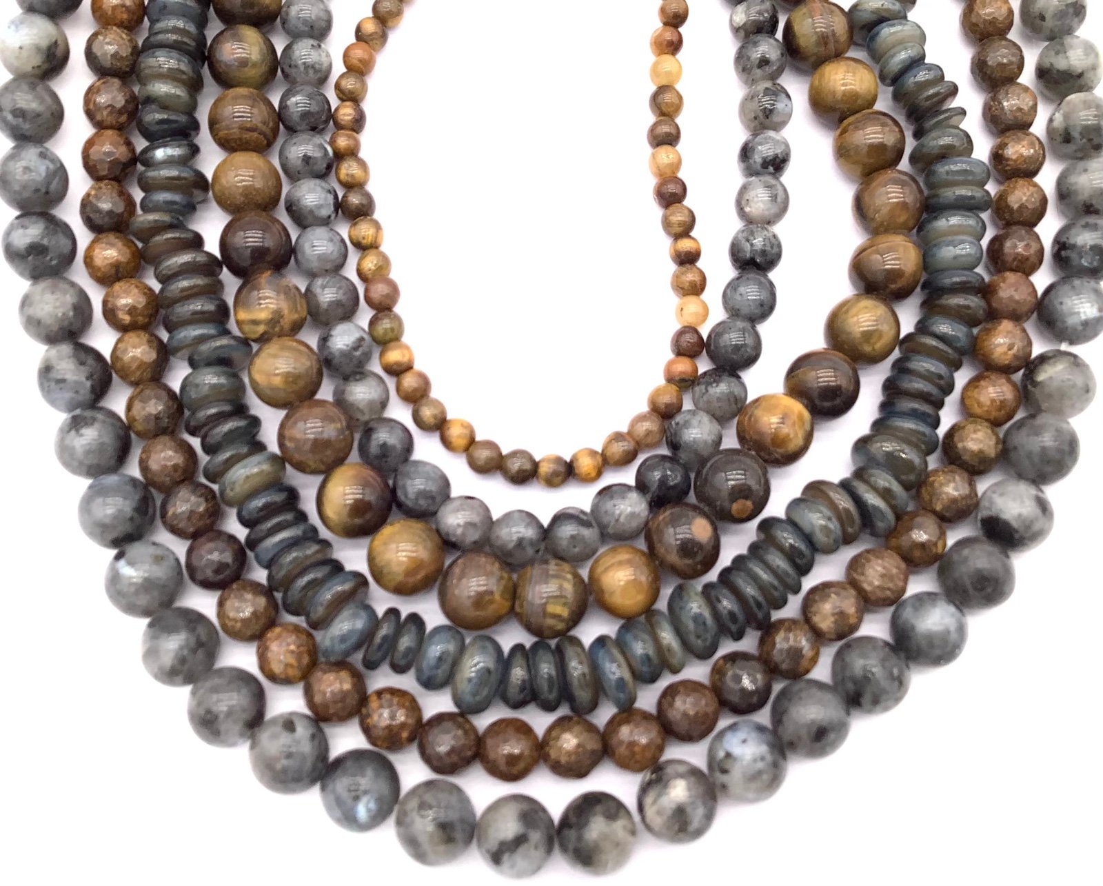 Lot of 5 Strands Natural Gemstone Beads DIY Beads #457