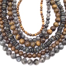 Lot of 5 Strands Natural Gemstone Beads DIY Beads #457