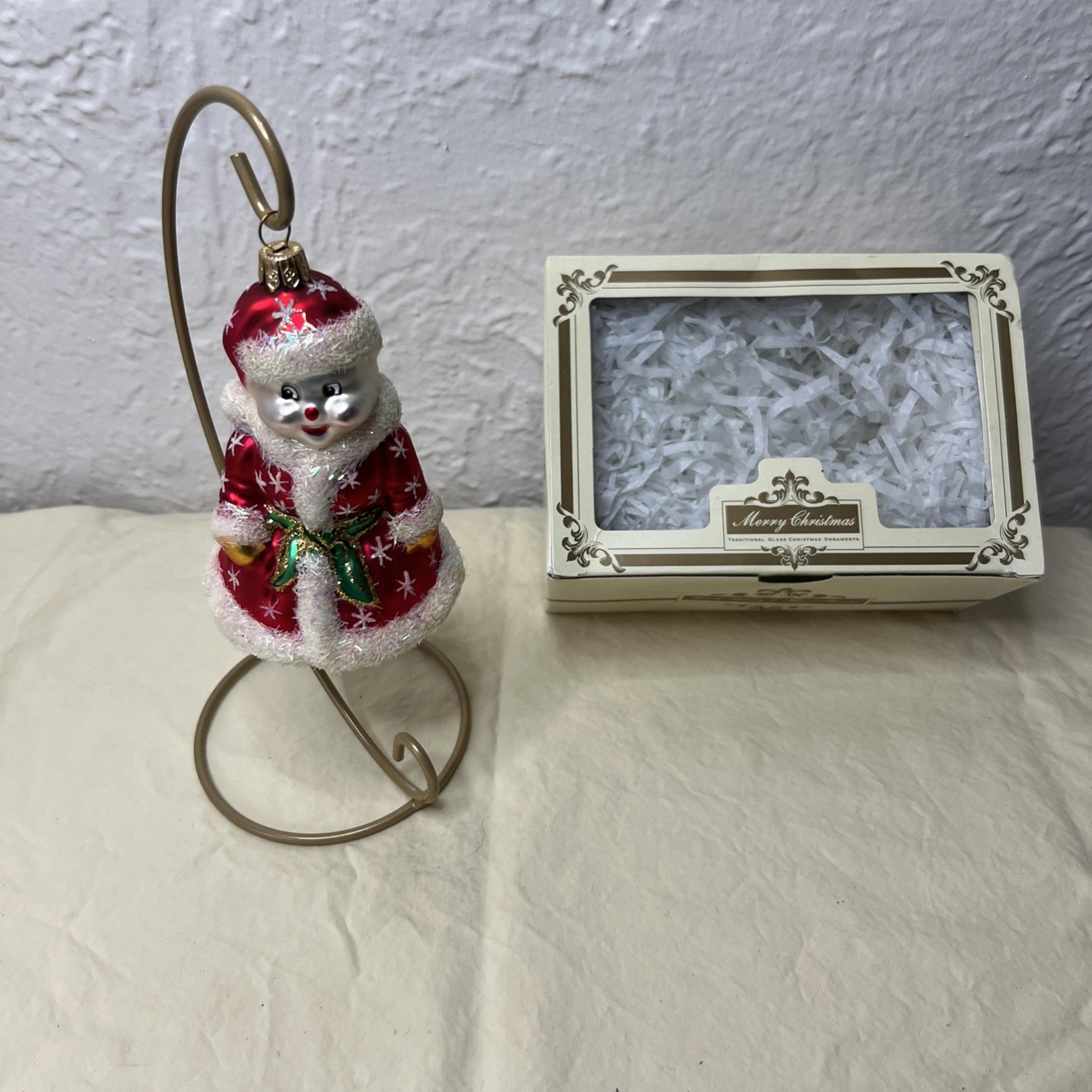 Impuls Polish Glass Ruby Rose Christmas Ornament MouthBlown Hand Painted