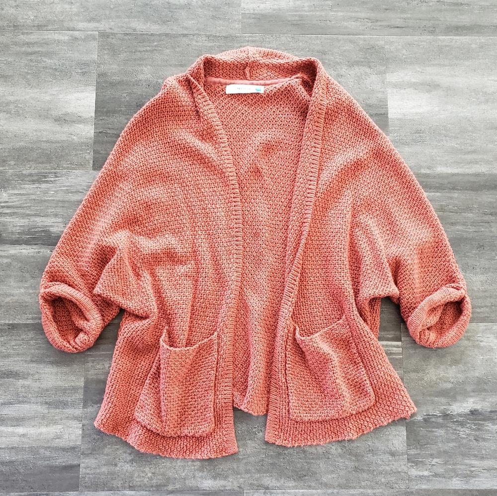 Burnt Orange Sparrow Oversized Cardigan Sleeve