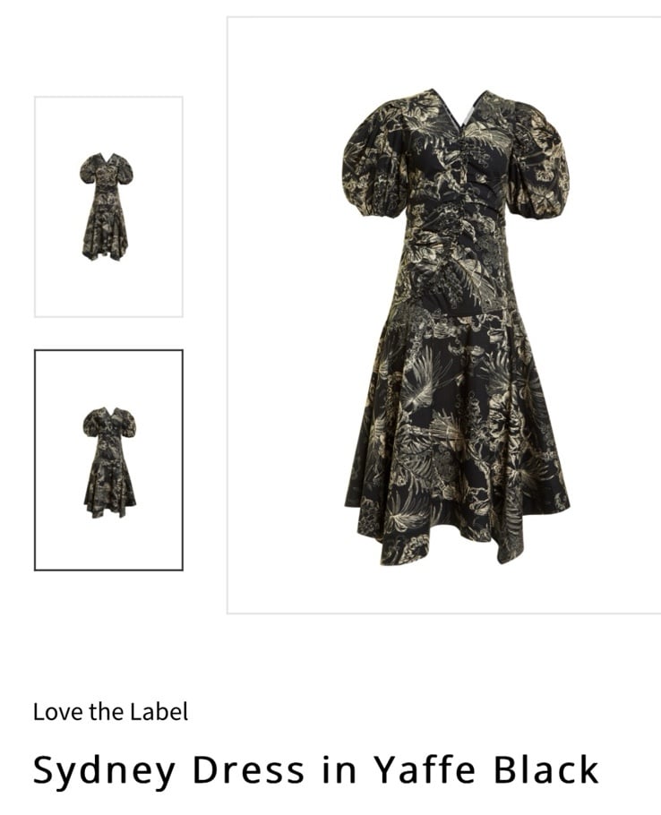 NWT Love the Label Sydney midi dress in black