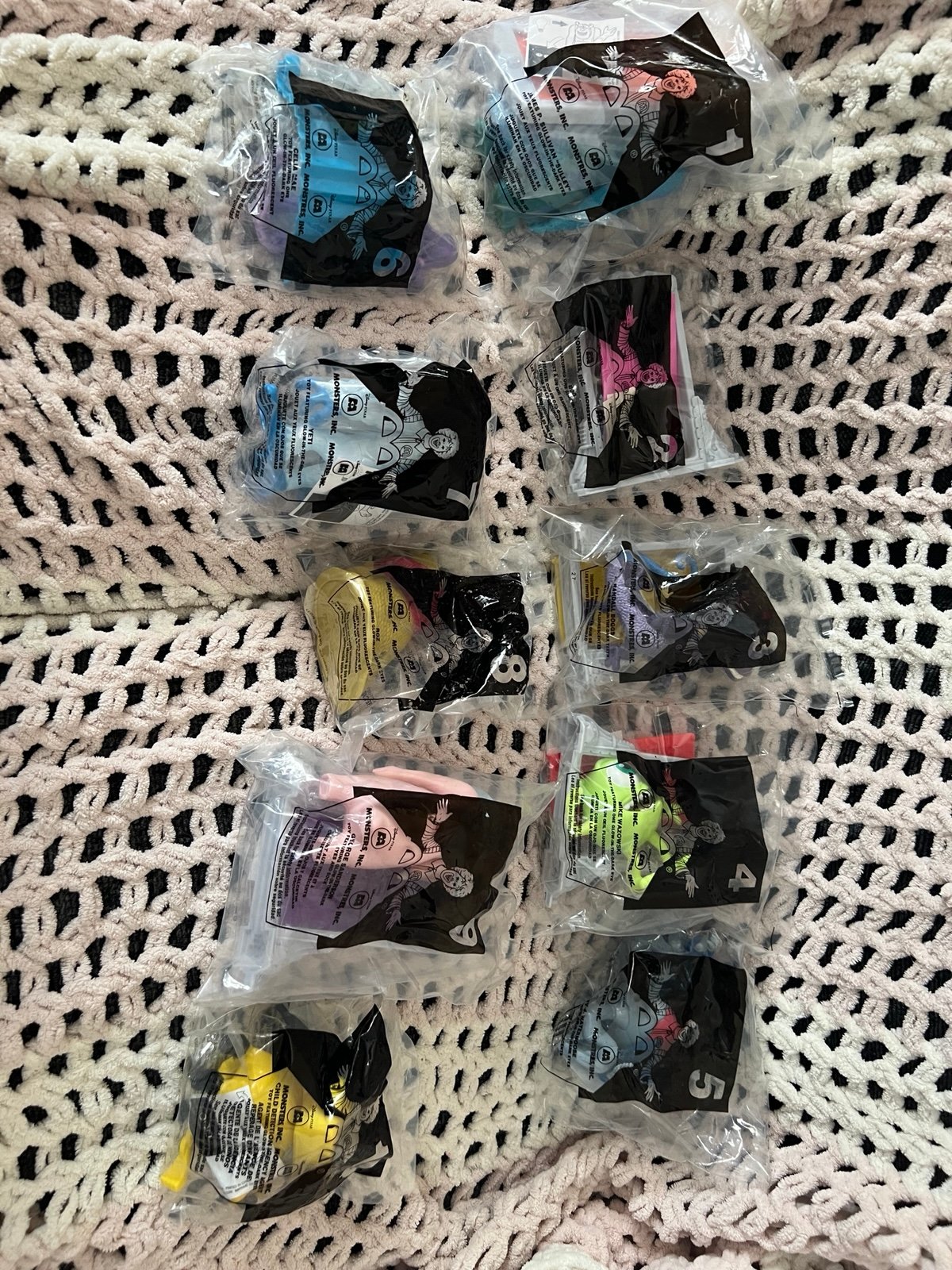 Complete set of McDonald’s 2001 monsters inc toys
