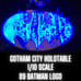 GOTHAM CITY HOLOTABLE 89 Batman Logo Shaped City with Blue Led Light, 1:10 Scale