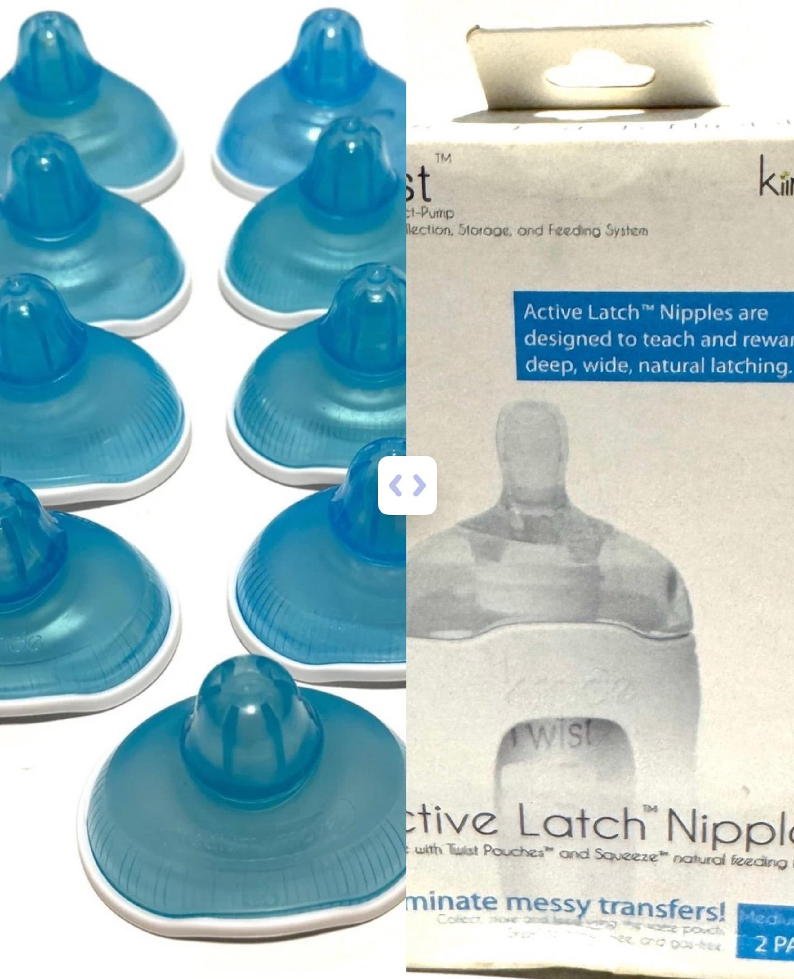 11 New and Used Twist Active Latch Nipple Lot Blue Breastmilk Medium