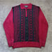 Vintage Royal Prestige Polo Sweater Men's Size 3XL Red Black Omega Pattern