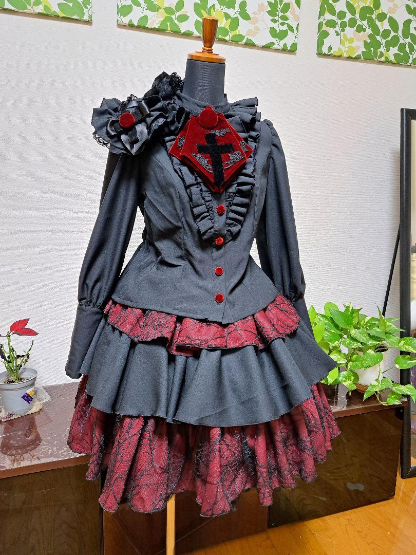 Handmade Red & Black Gothic Lolita Full Set (B-Grade)