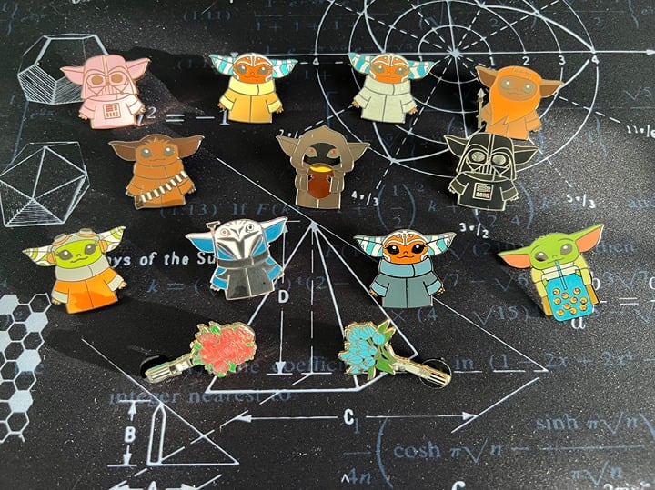 Bad Ashe Design Baby Yoda Crossover Enamel Pin Bundle
