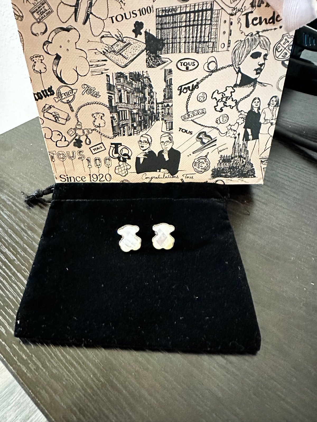 Tous Bear earrings Nacar 1.6cm