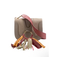 SEEBY CHLOÉ Neutral Tan Gold-Tone Hardware Tassel Leather Crossbody Purse