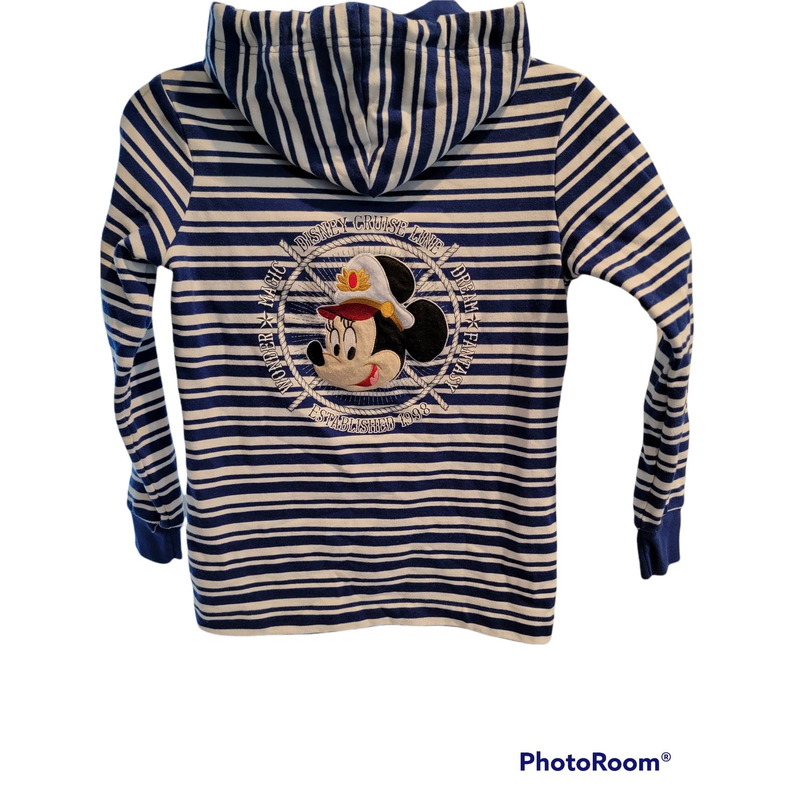 Disney Cruise Line Zip Up Hoodie Sweater Minnie Mouse Captain Sz. XS Blue Sail