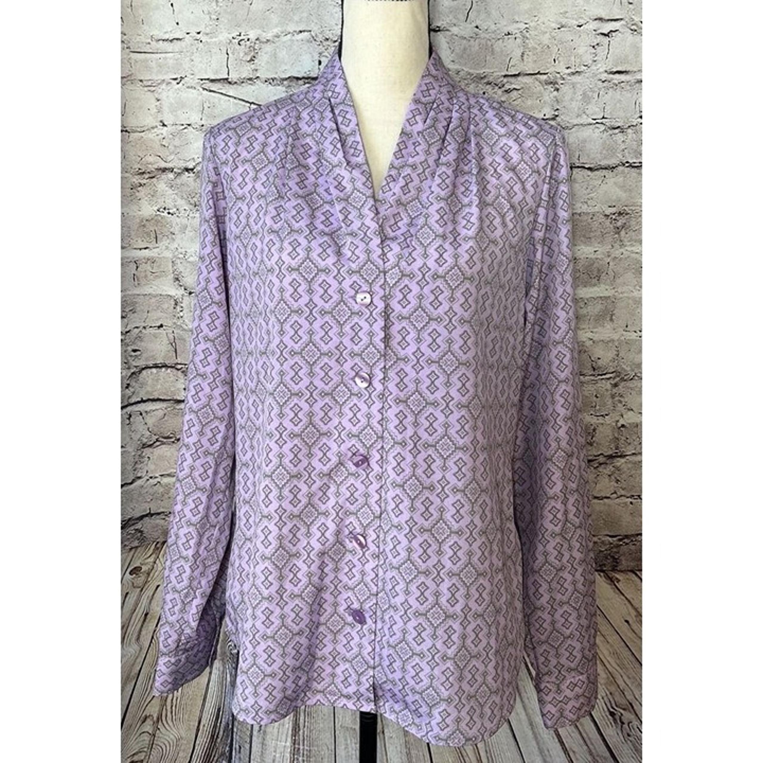 Pendleton Lavender Aztec Southwest Print Button Up Women’s Shirt Sz 12