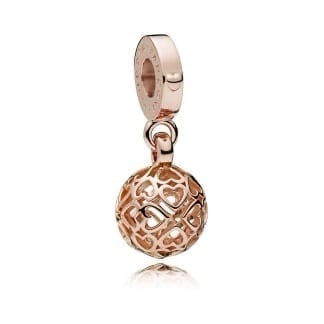 Rose-Gold Heart Dangle charm.