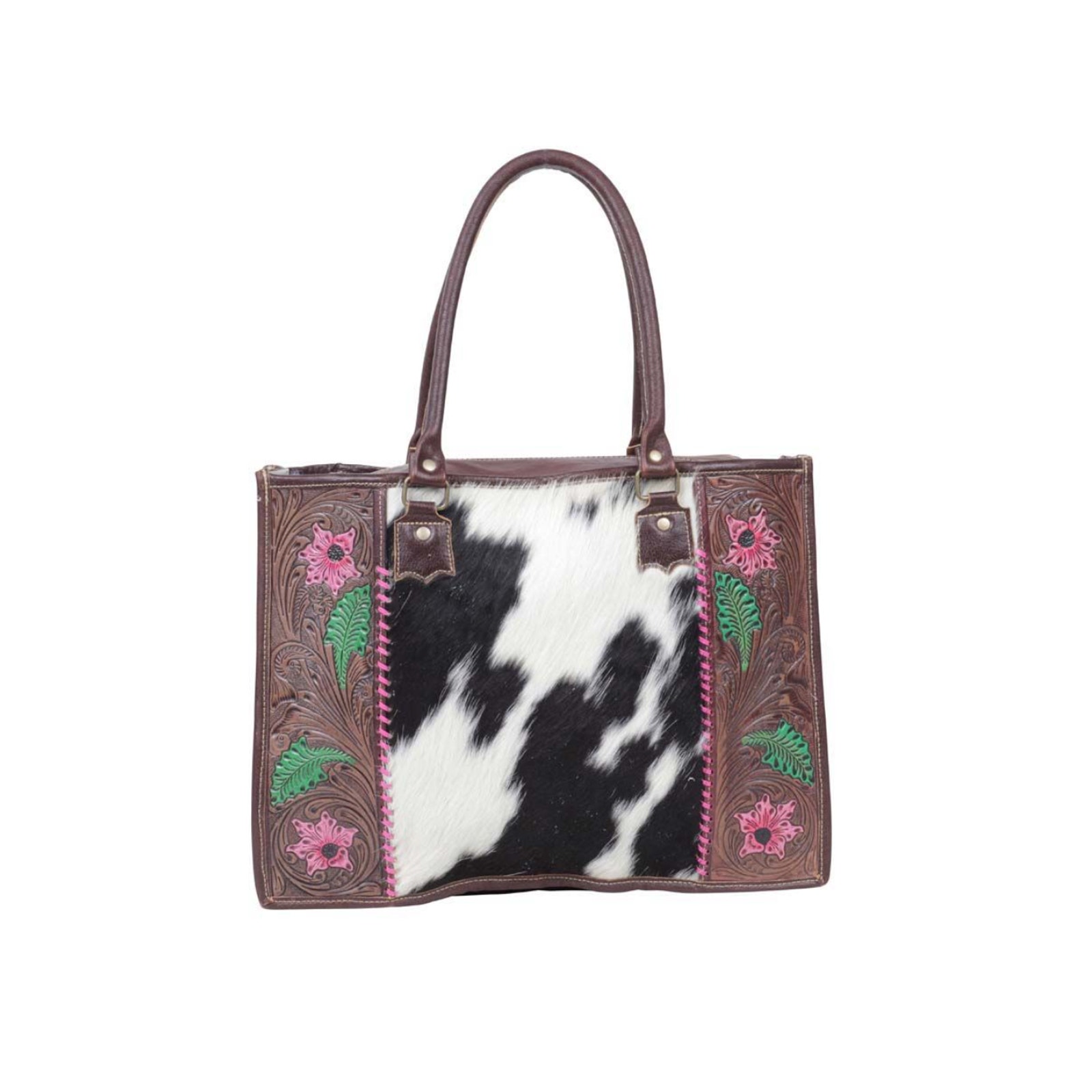Myra Begonias Hand Tooled Bag