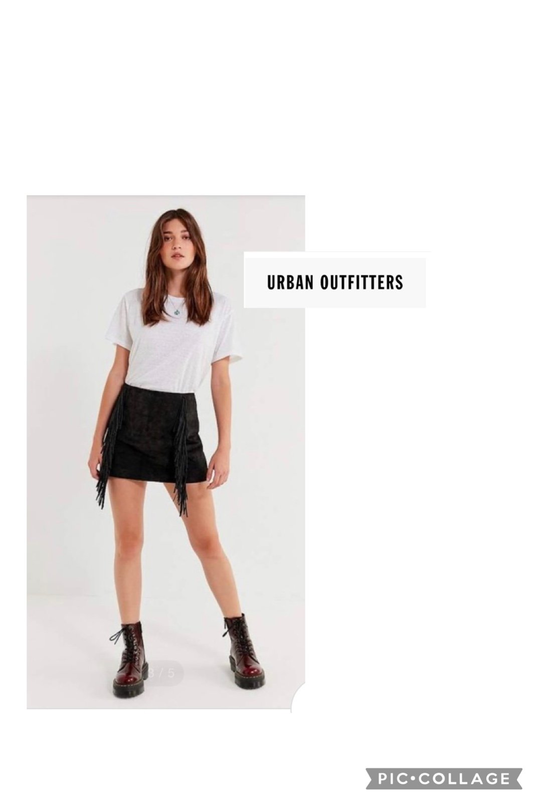 New with tags Urban Outfitters Size 12 Kim fringe mini skirt Shell 100% cow le