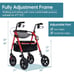 Walker All-Terrain Rollator Storage Front Pouch 10” Wheels Sponge Padded Seat