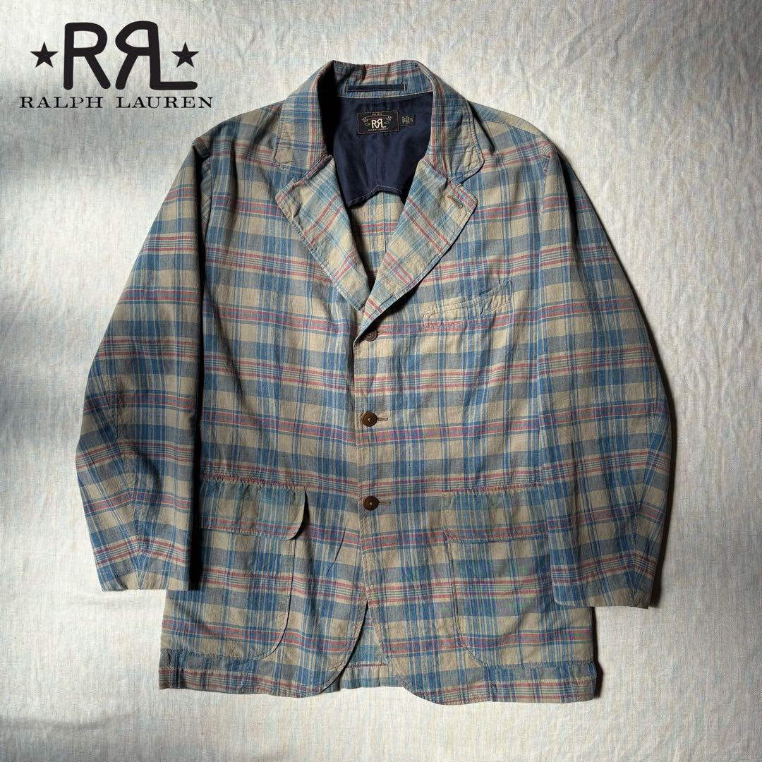 RRL Indigo Plaid Sport Coat Check Tailored Jacket