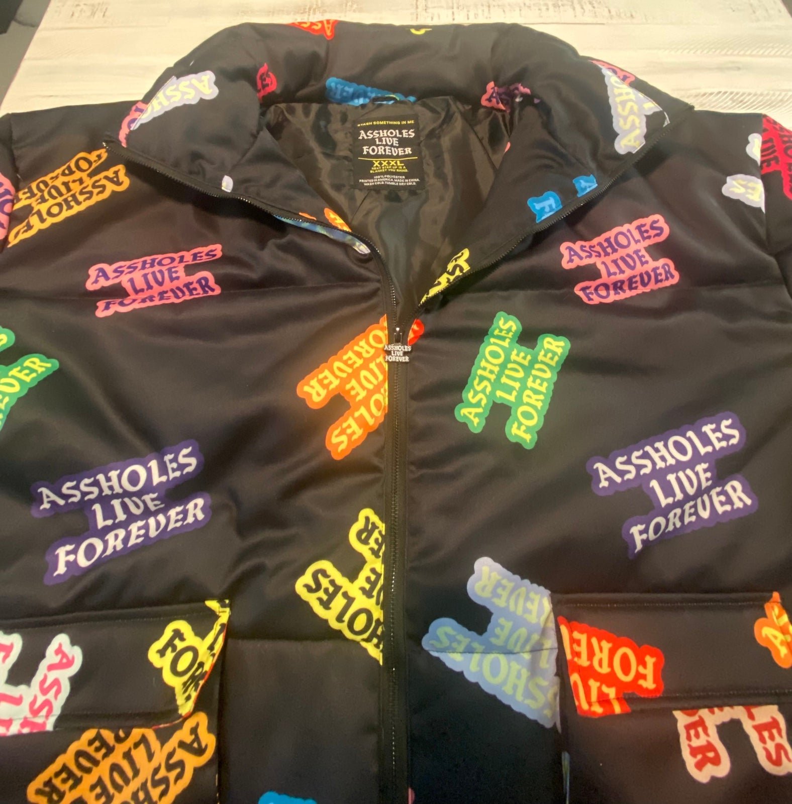 Assholes Live Forever xxxl puffy coat