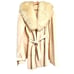 Vintage Mod/ hippy 70's Cream belted cape with goat fur collar